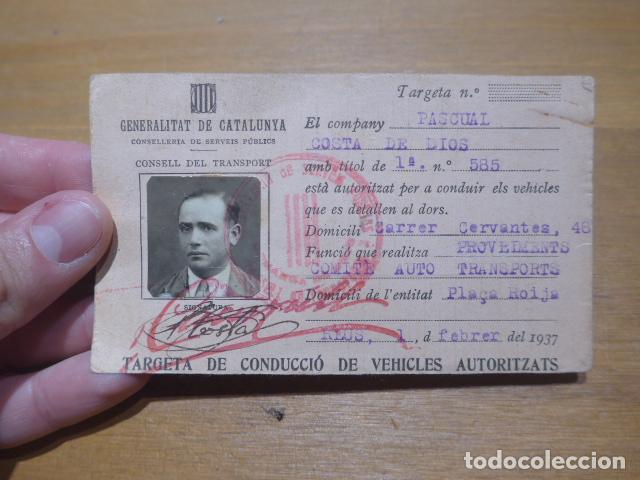 Militaria: Antiguo carnet republicano de conducci&oacute; de vehicles, 1937, generalitat Catalunya, Guerra civil. Reus