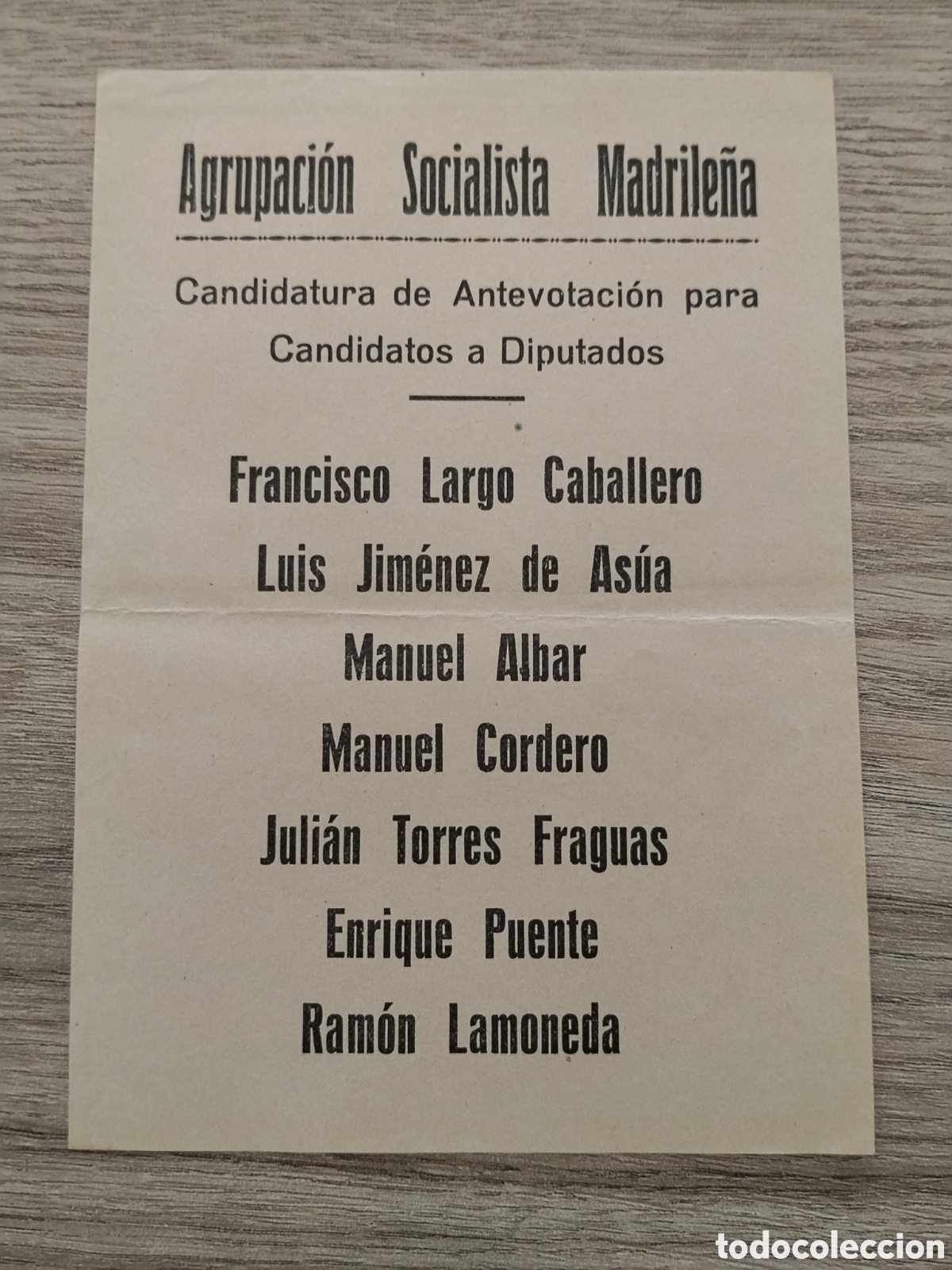 Militaria: Documento republicano agrupaci&oacute;n socialista madrile&ntilde;a.psoe.ugt.pre guerra civil.frente popular