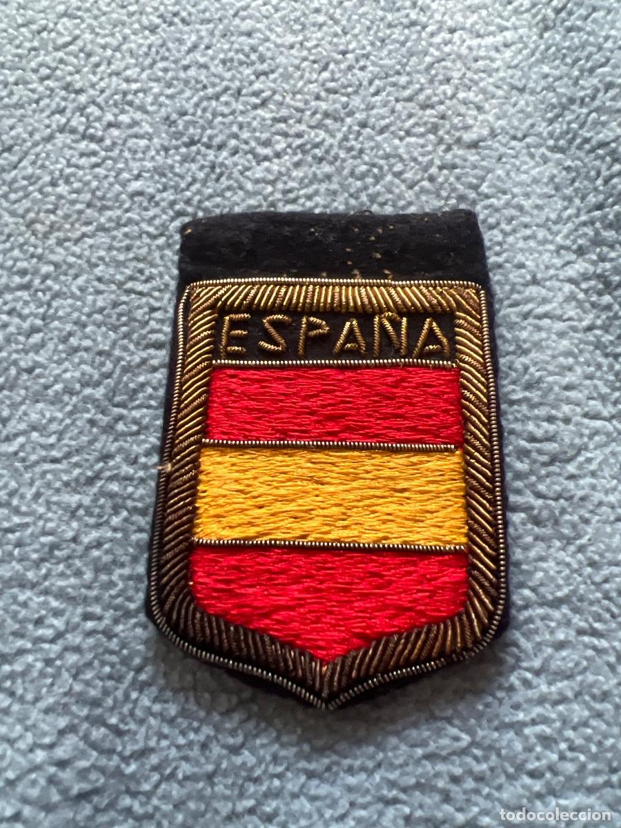 Militaria: Parche ESPANA .Bordado a Mano.Guerra Civil Division Azul?