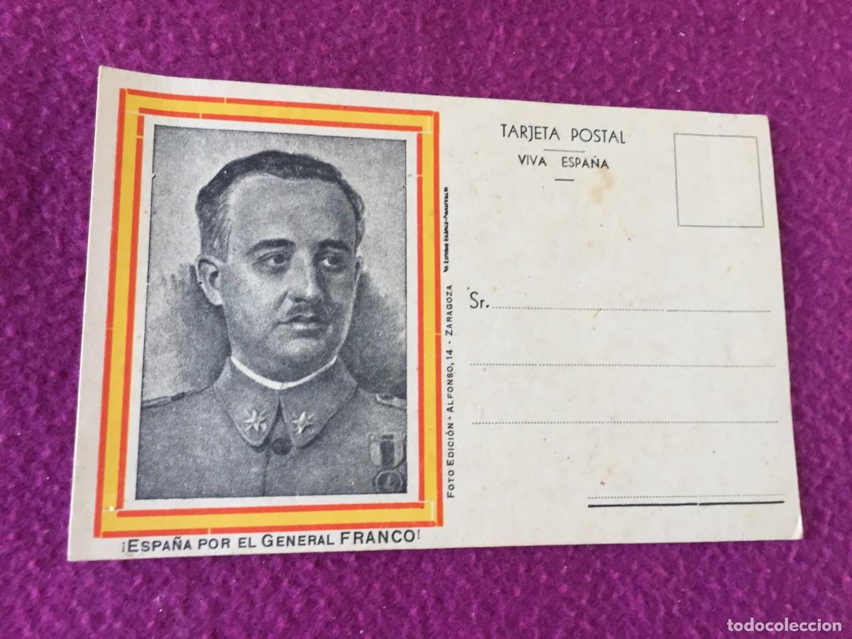 Militaria: POSTAL GUERRA CIVIL SIN CIRCULAR - ESPA&Ntilde;A POR EL GENERAL FRANCO - VIVA ESPA&Ntilde;A