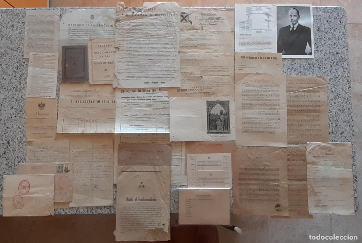 Militaria: LOTE DE DOCUMENTOS DE UN REQUET&Eacute; CATALAN. CARLISMO. GUERRA CIVIL Y POSGUERRA