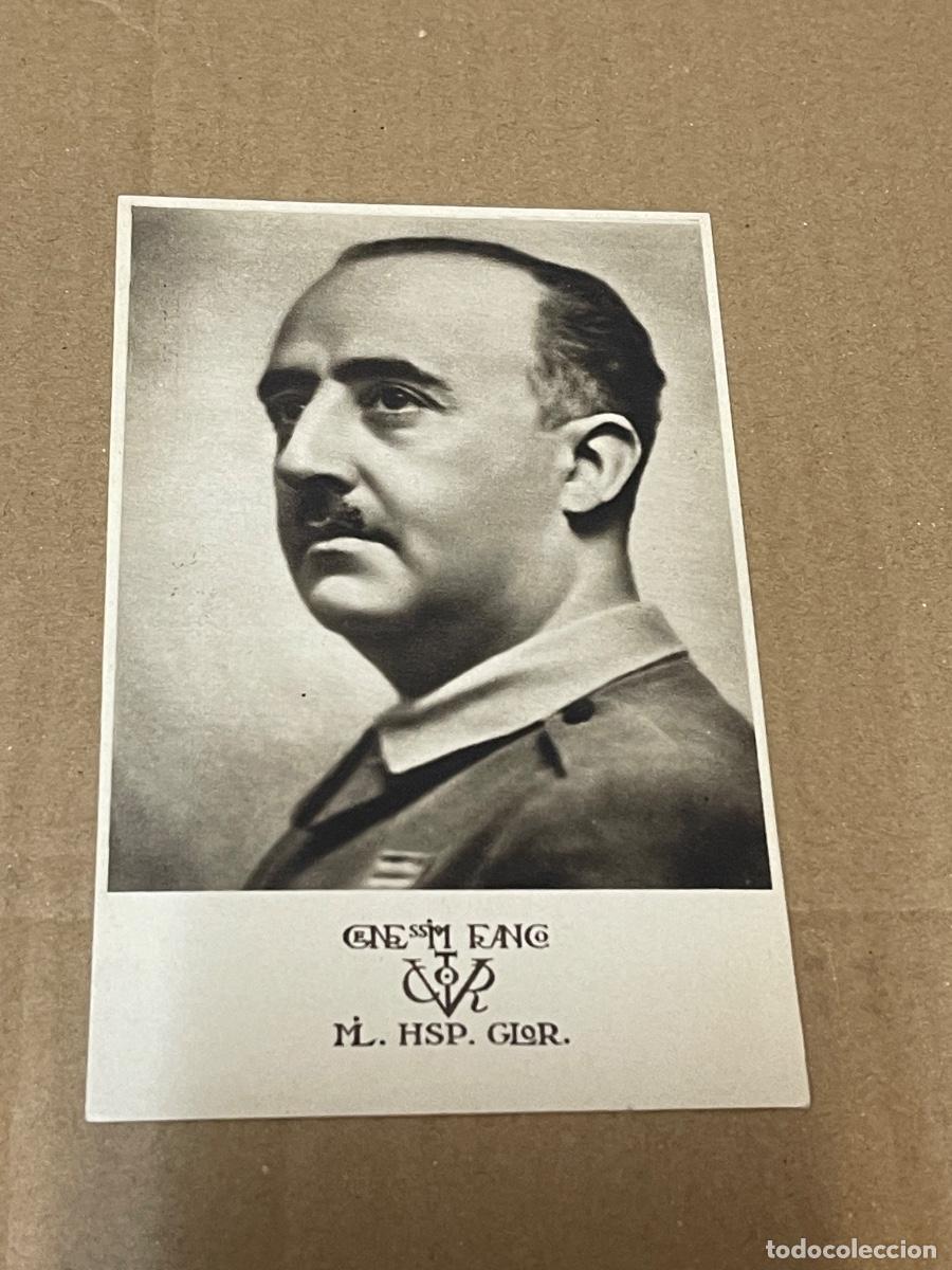 Militaria: ANTIGUA TARJETA POSTAL PROPAGANDISTICA DE FRANCISCO FRANCO FALANGE ESPA&Ntilde;OLA TRADICIONALISTA A&Ntilde;OS 40