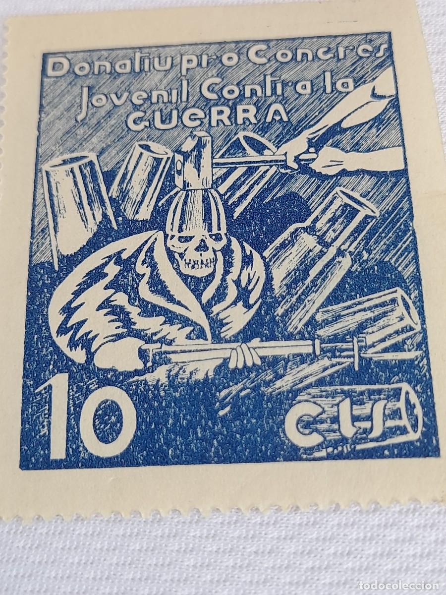 Militaria: Vi&ntilde;eta guerra civil &rdquo;Donatiu pro Congres Juvenil contra la Guerra&rdquo;