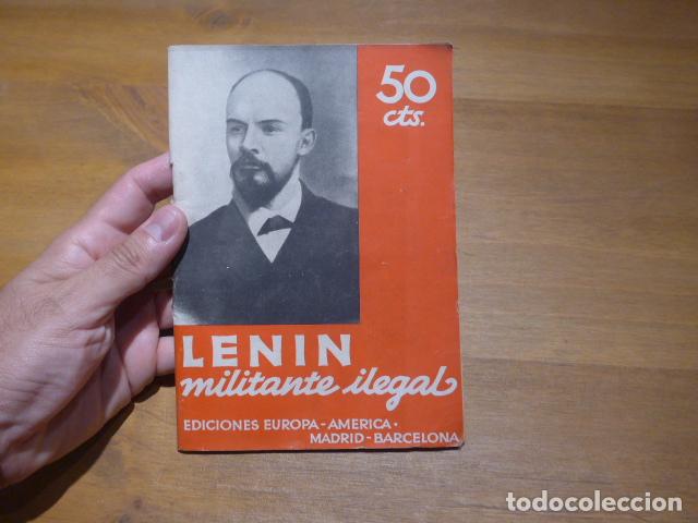 Militaria: Antiguo libro hecho en guerra civil: Lenin militante ilegal, comunsita.