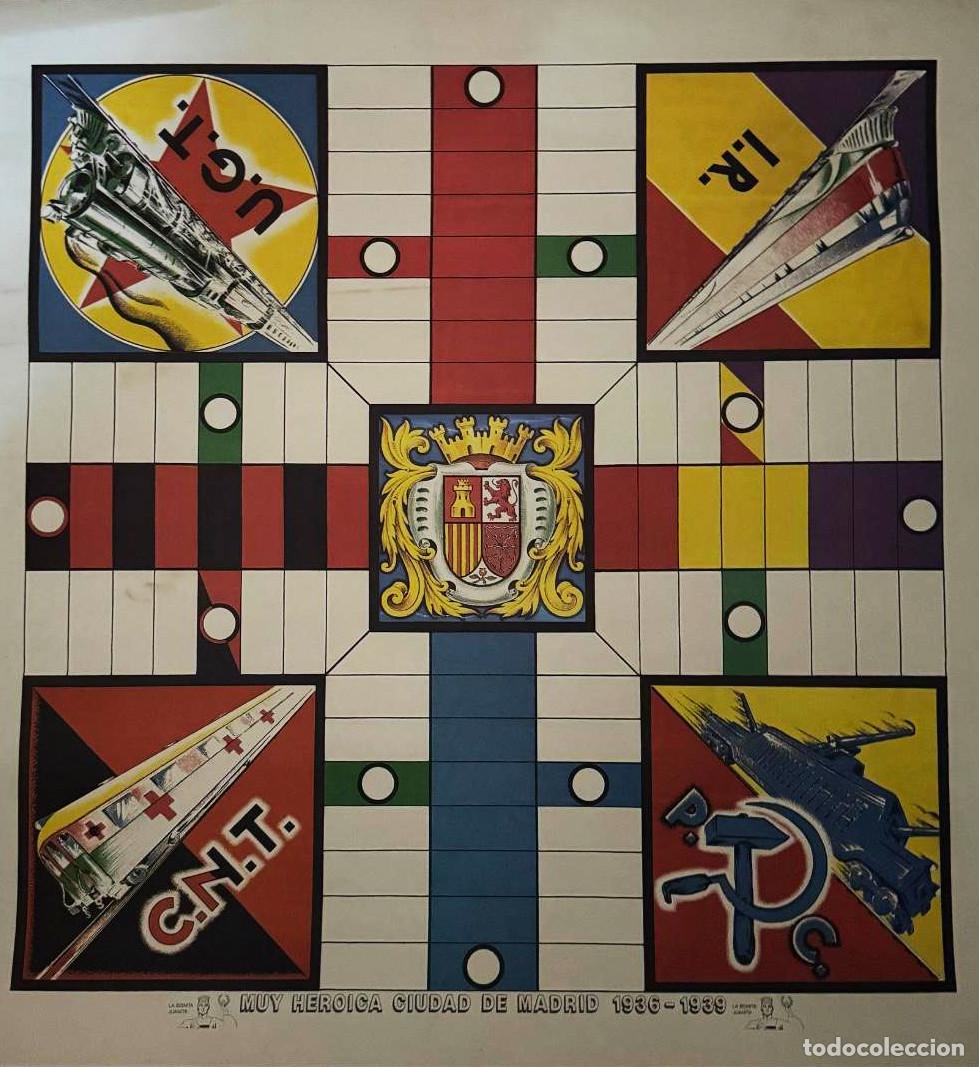 Militaria: TABLERO DE PARCH&Iacute;S REPUBLICANO MUY HER&Oacute;ICA CIUDAD DE MADRID (1936-1939) JUEGO DE MESA. FACS&Iacute;MIL.