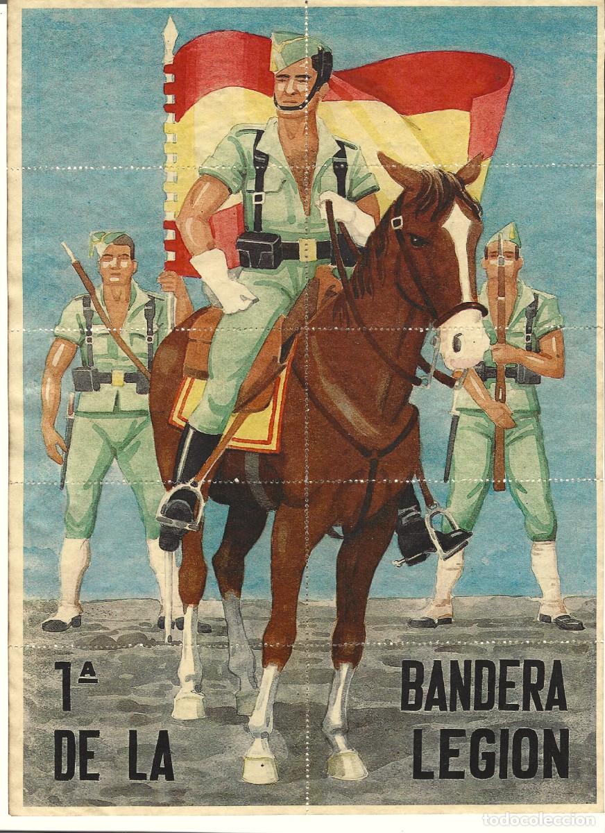 Militaria: Pliego vi&ntilde;etas / cupones 1A Bandera de la Legion Guerra Civil.