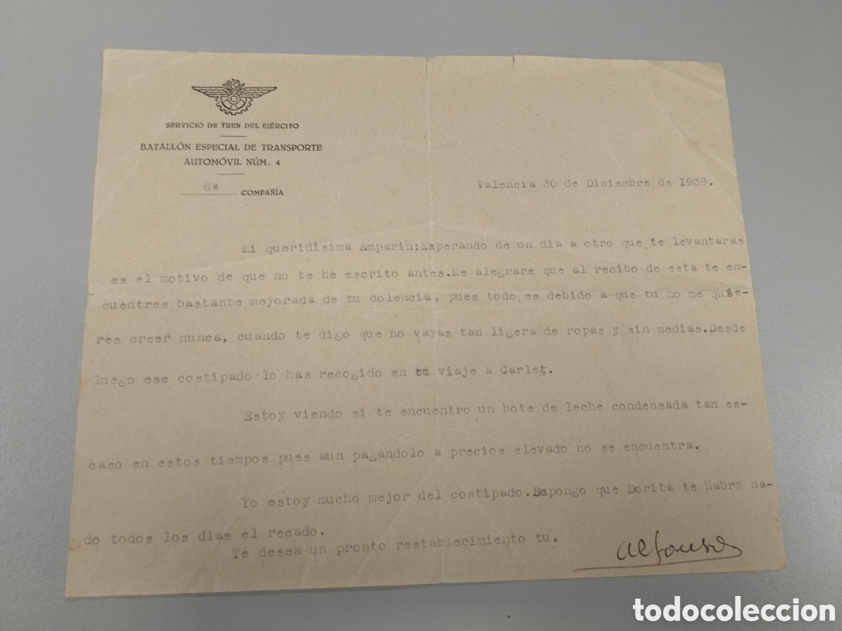 Militaria: Documento republicano guerra civil cuerpo de tren del ej&eacute;rcito popular.batallon especial de transpor
