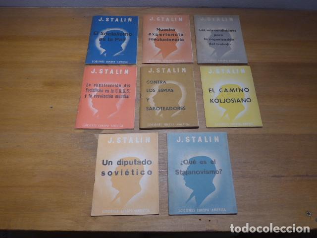 Militaria: Lote de 8 antiguos libros republicanos de 1938 de Guerra civil de Stalin. Sello comisario de Menorca