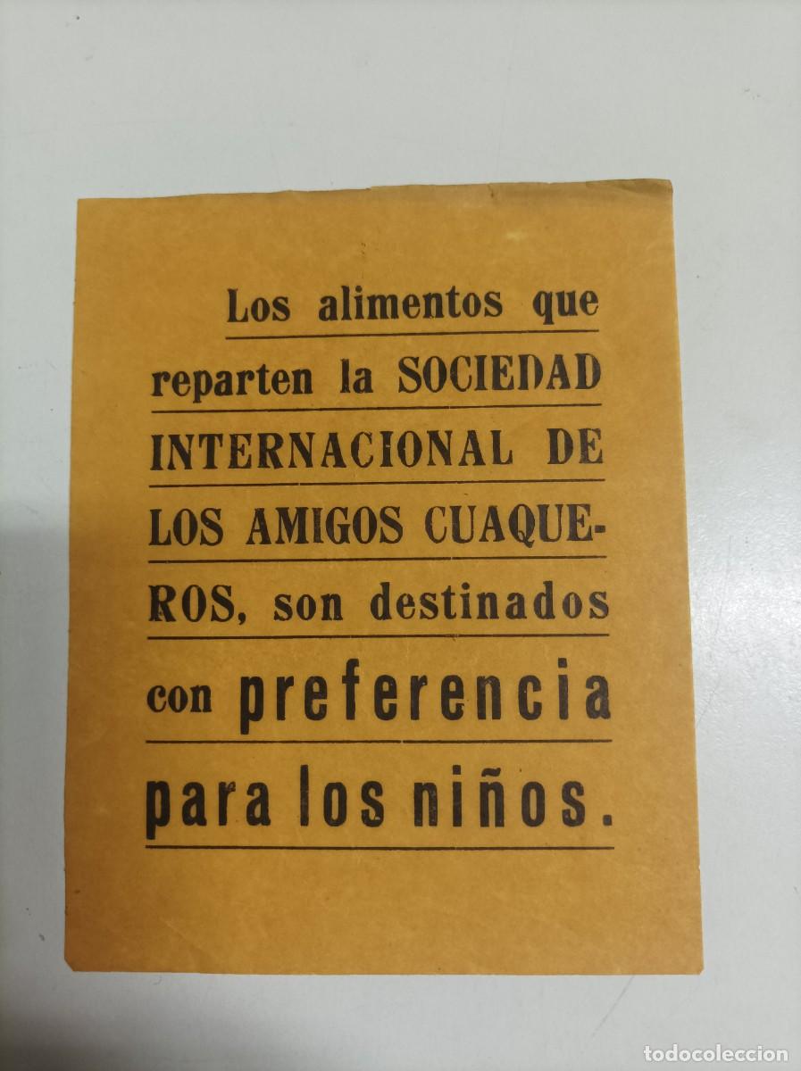 Militaria: Folleto original Guerra Civil Espa&ntilde;ola. Sociedad Internacional de los Amigos Cu&aacute;queros. MUY RARO