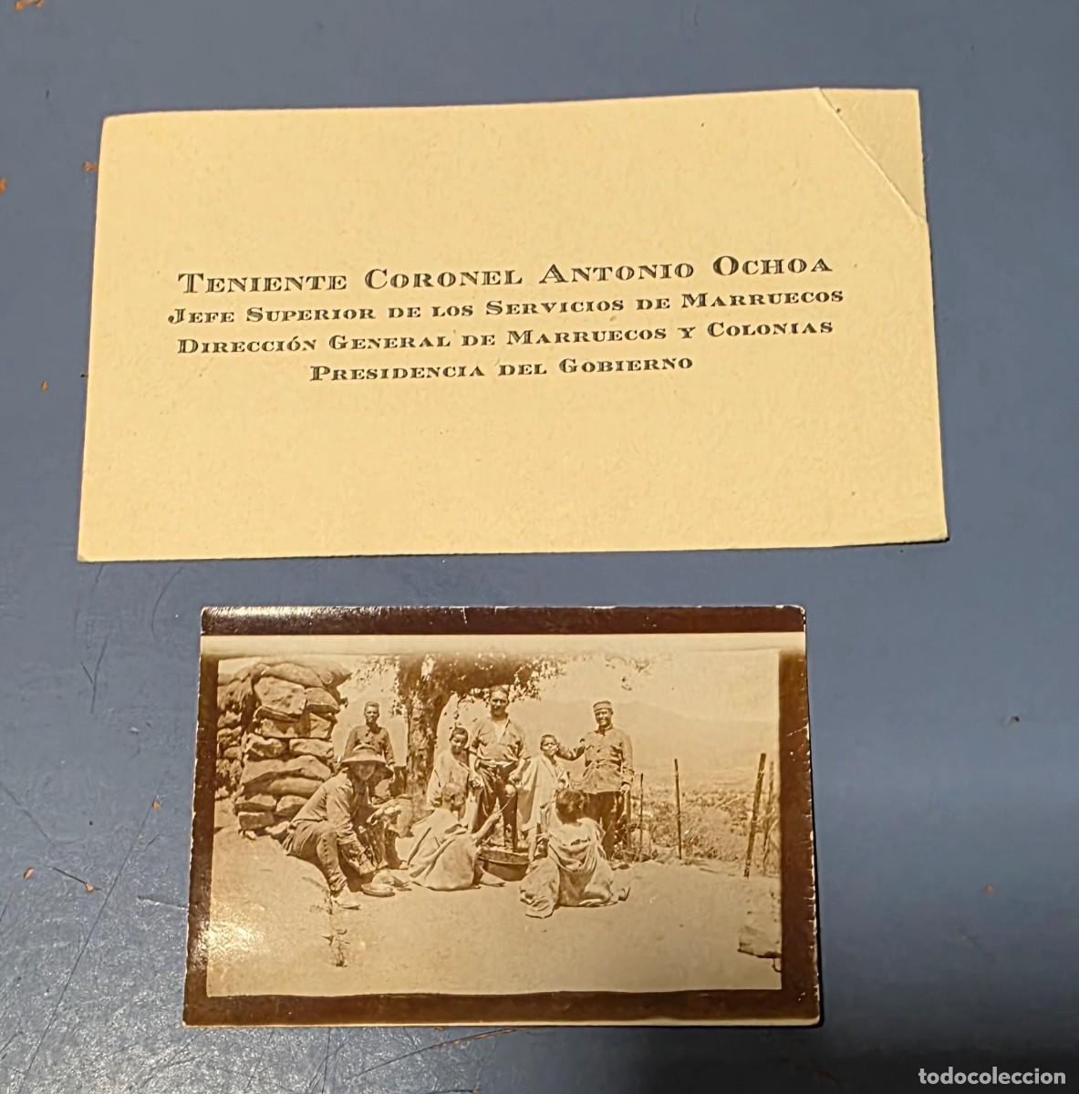 Militaria: FOTO MILITAR MARRUECOS Y TARJETA DE VISITA