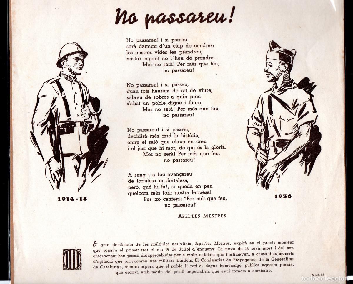 Militaria: No passareu! Cartel publicitario.