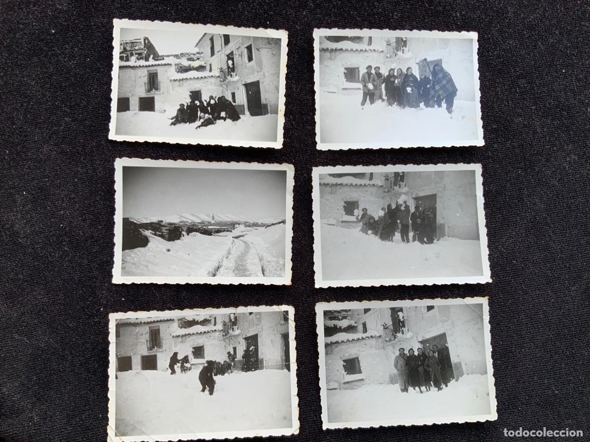 Militaria: 6 fotos de nevada en un pueblo a identificar, plena guerra civil 1/1/1938. Casa escuder.