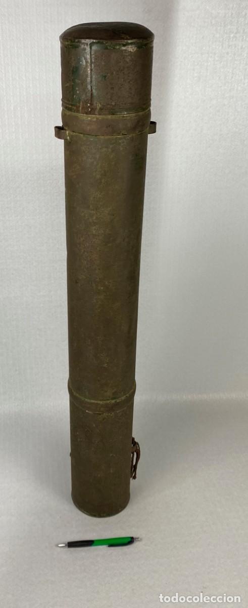 Militaria: Antiguo porta mapas Militar Espa&ntilde;a Siglo XIX hasta a&ntilde;os 20/30 en chapa de hierro