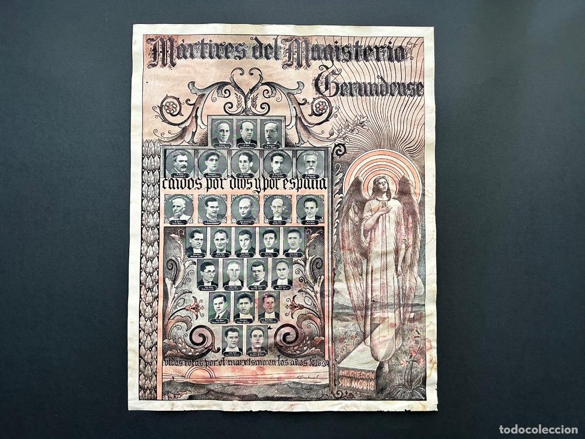 Militaria: Cartell M&aacute;rtires del Magisterio Gerundense &ndash; Postguerra Girona &ndash; Guerra Civil