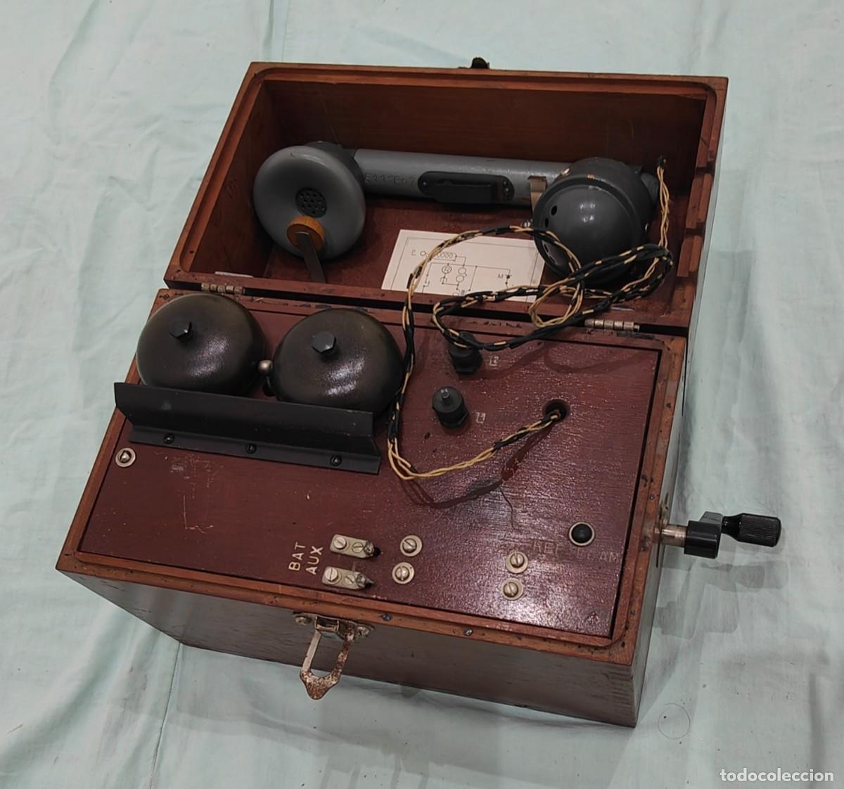 Militaria: telefono de campa&ntilde;a Espa&ntilde;ol ..guerra civil , ...magneto ,manivela..Nacionales ..Republica..