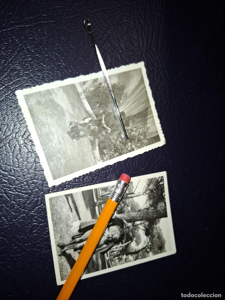 Militaria: Fotografias. Oficial guerra civil 1938. Y ni&ntilde;o falangista y gorra luftwaffe?