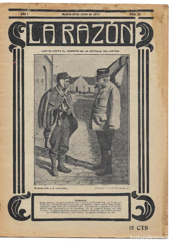 Militaria: 1ª Guerra mundial. LA RAZÓN. Revista aliadófila de 1915. nº 23 - Foto 1 - 302114533