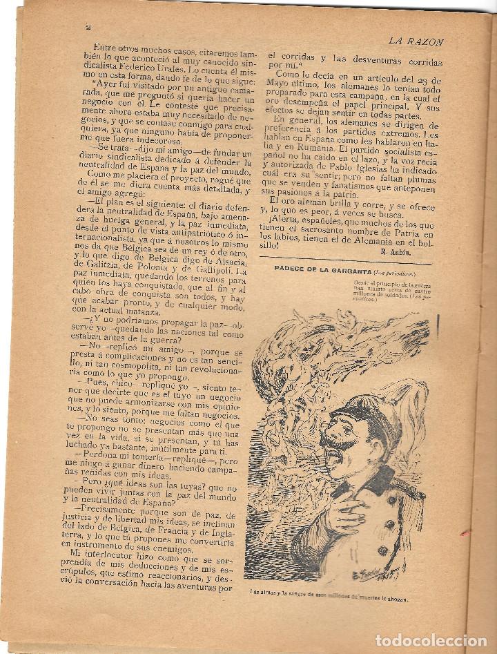 Militaria: 1ª Guerra mundial. LA RAZÓN. Revista aliadófila de 1915. nº 23 - Foto 3 - 302114533