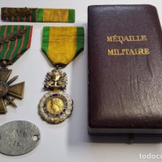 Militaria: 2 MEDALLAS Y LA CHAPITA DE IDENTIFICACIÓN DE VETERANO DE FRANCIA. 1ª GUERRA MUNDIAL. Lote 322777738