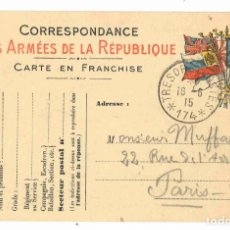Militaria: CORRESPONDENCIA DE SOLDADO DEL EJÉRCITO FRANCÉS. 1915. Lote 363162710
