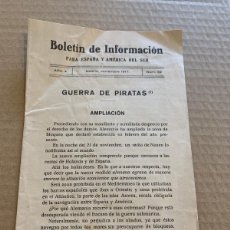 Militaria: 1917 BARCOS ESPAÑOLES HUNDIDOS POR SUBMARINOS ALEMANES / PIRATAS / IWW GUERRA MUNDIAL