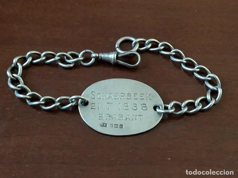 Militaria: Pulsera identificaci&oacute;n plata, 1917 guerra mundial dog tag