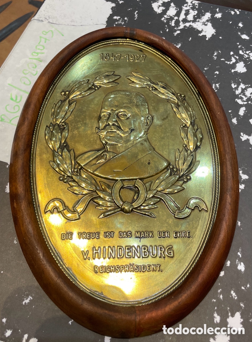Militaria: Placa conmemorativa Hindenburg