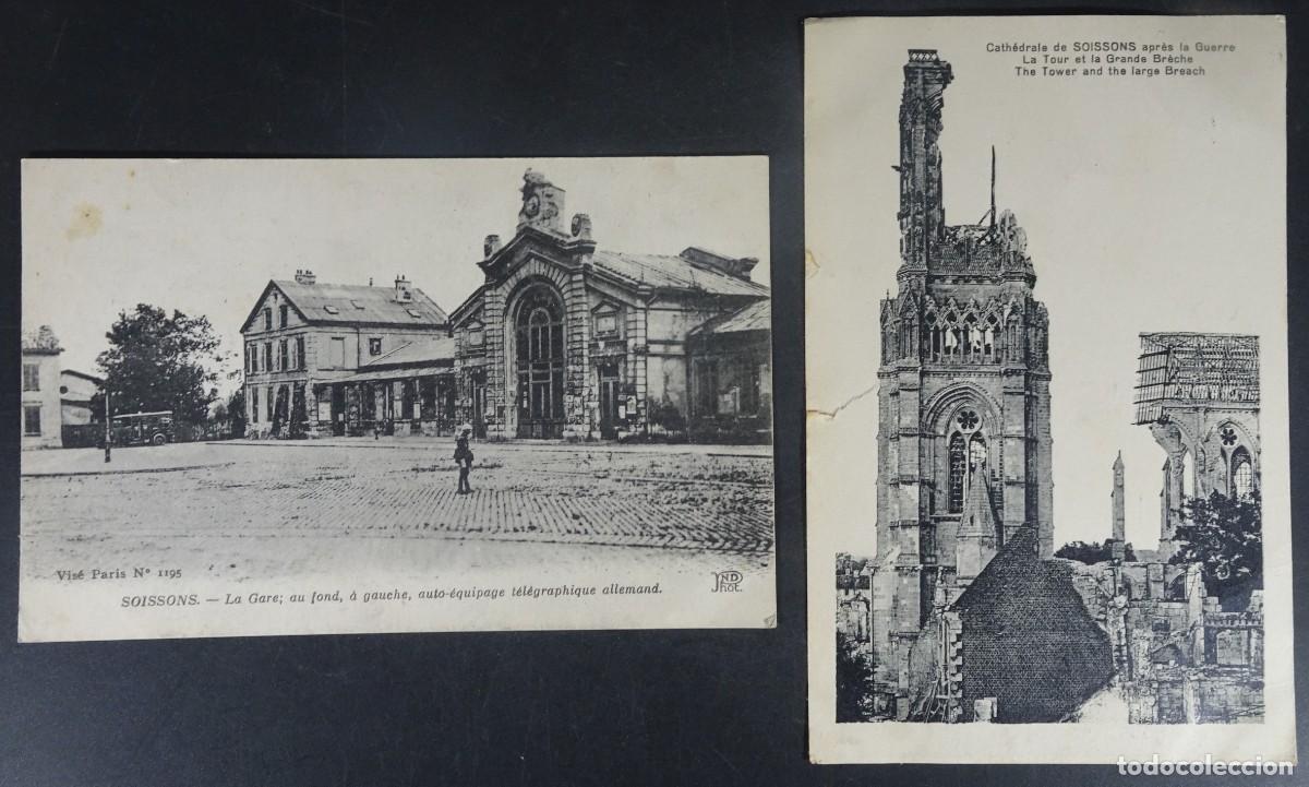 Militaria: LOTE DE 2 ANTIGUAS POSTALES CPA , SOISSONS ,FRANCIA, VER FOTOS