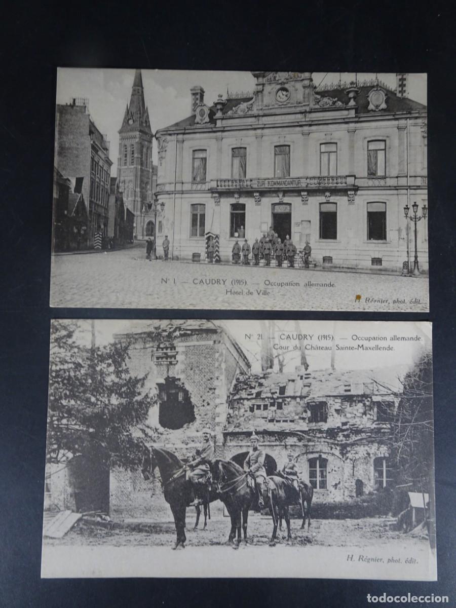 Militaria: LOTE DE 2 POSTALES CPA , CAUDRY OCUPACI&Oacute;N ALEMANA, I GUERRA MUNDIAL ,FRANCIA, VER FOTOS