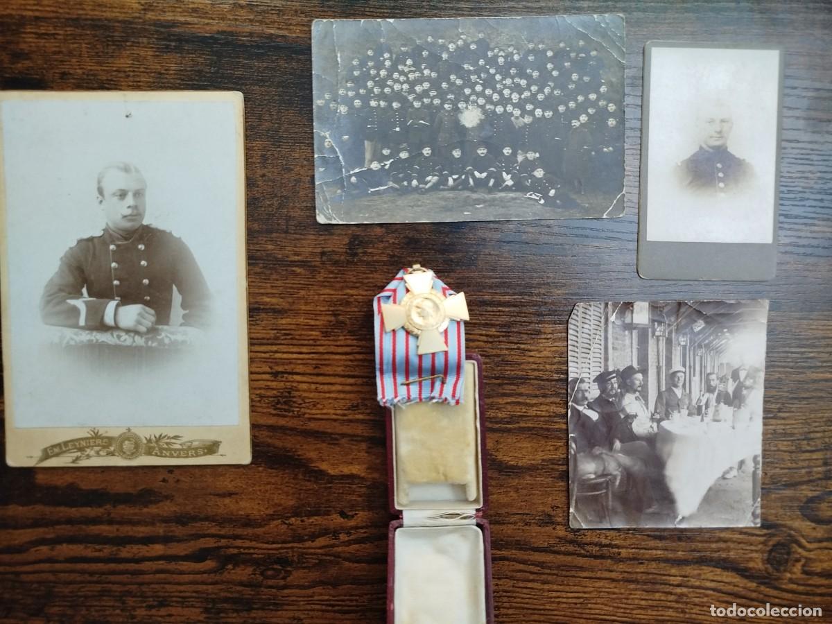 Militaria: Cruz de combatiente WW1 / Sargento belga 5&ordf; Cia/ Medalla Fotos y postal de la 5&ordf; Cia 1916