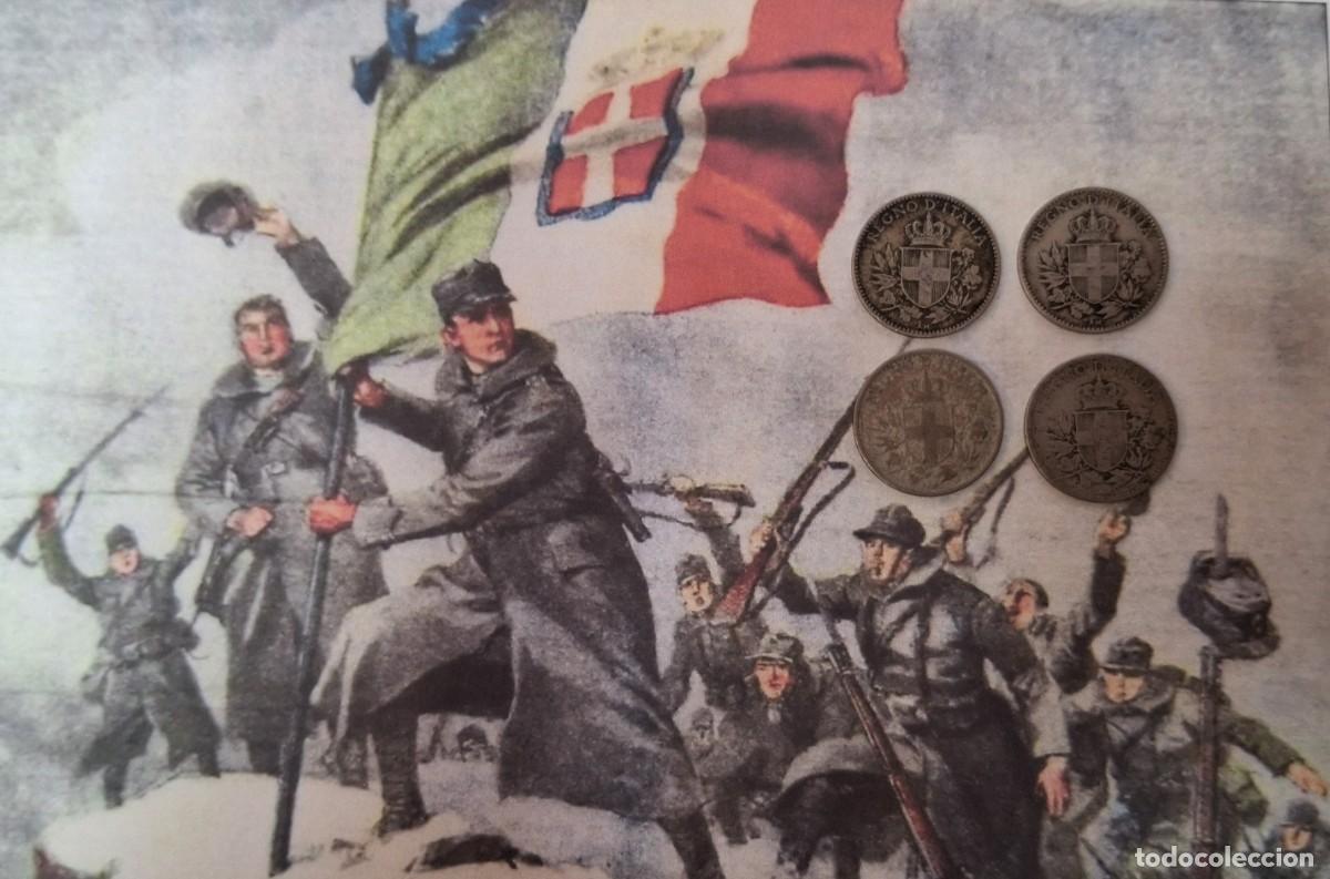 Militaria: LOTE 4 MONEDAS ITALIANA 1918 (I GUERRA MUNDIAL)