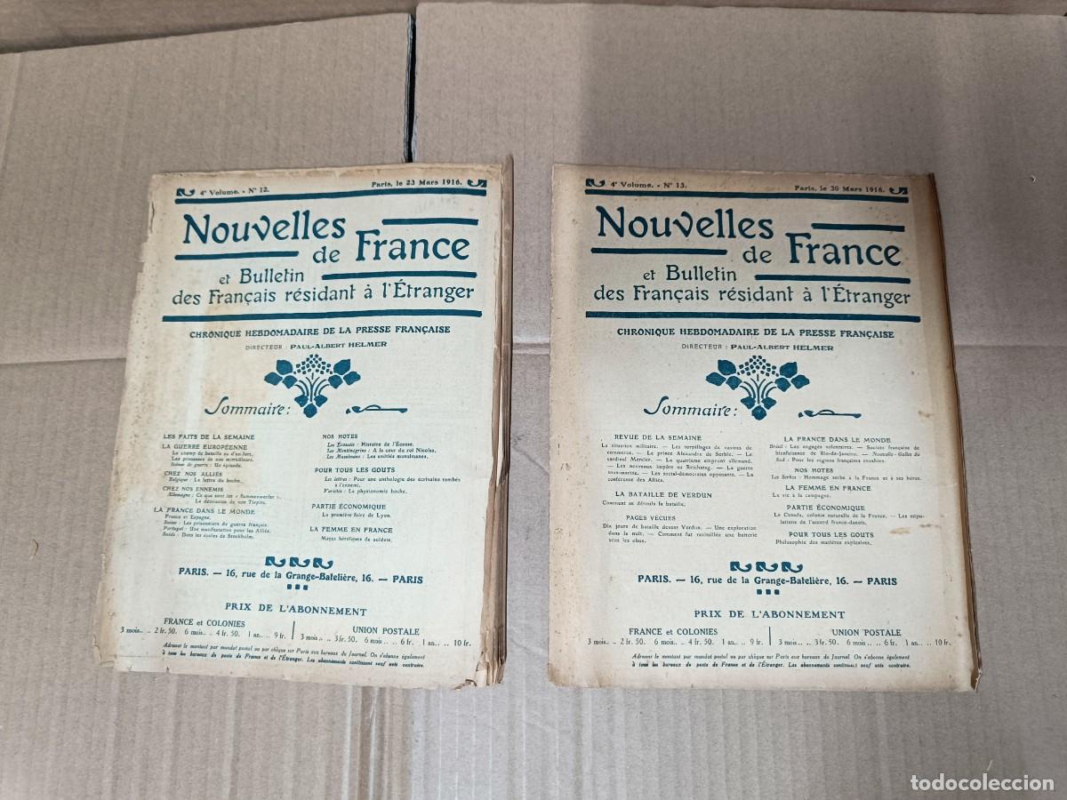 Militaria: LOTE 2 ANTIGUAS REVISTAS NOUVELLES DE FRANCE, 1916, PRIMERA GUERRA MUNDIAL, FRANCIA P18