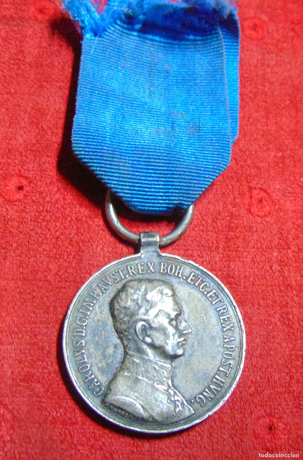 Militaria: MEDALLA DE PLATA PRIMERA GUERRA MUNDIAL , CARLOS DE AUSTRIA 19,8 GRAMOS