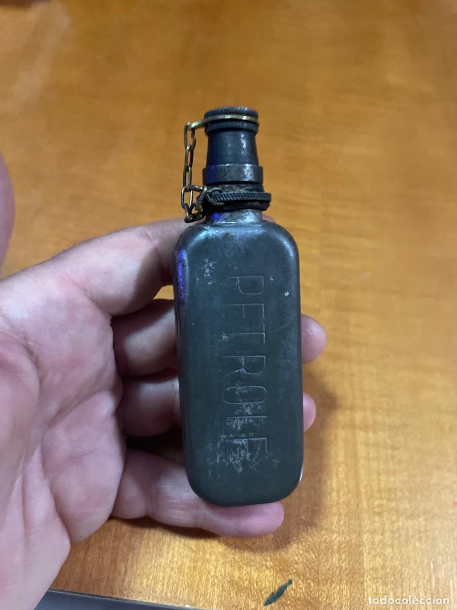 Militaria: ANTIGUA BOTELLA BIDON DE PETROLE , EN METAL , 1920