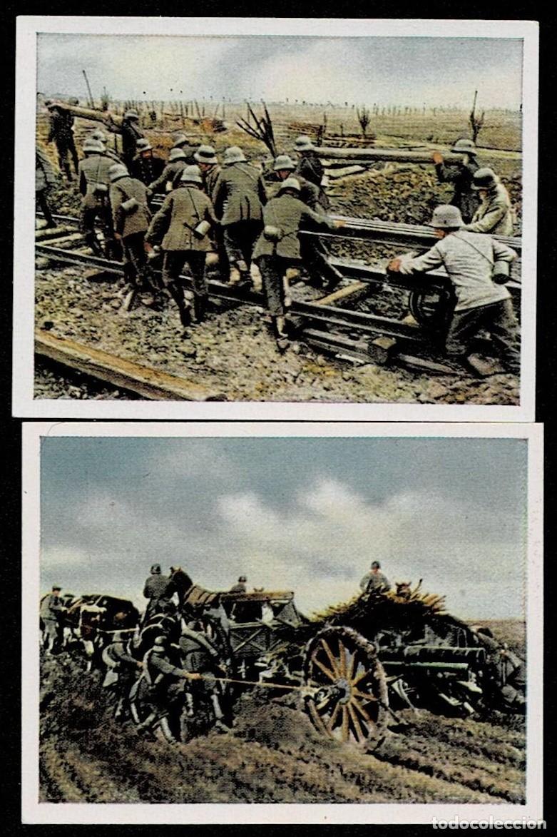 Militaria: E25-4 Fotocromos ALVA Der WELTKRIEG 1914-18. I GUERRA MUNDIAL. Conjunto de 2 ejemplares Editados en
