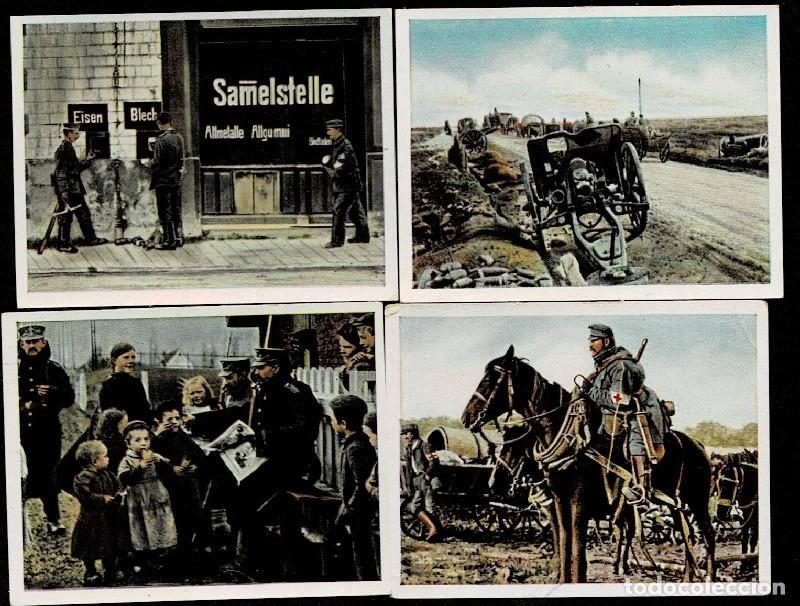 Militaria: E25-5 Fotocromos LANDE MOKRI SUPERB Der Weltkrieg (1914-18). I GUERRA MUNDIAL. Conjunto de 4 ejempla