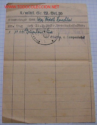 Militaria: Certificado de participacion en un combate. - Foto 1