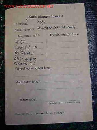 Militaria: Certificado aleman de - Foto 1