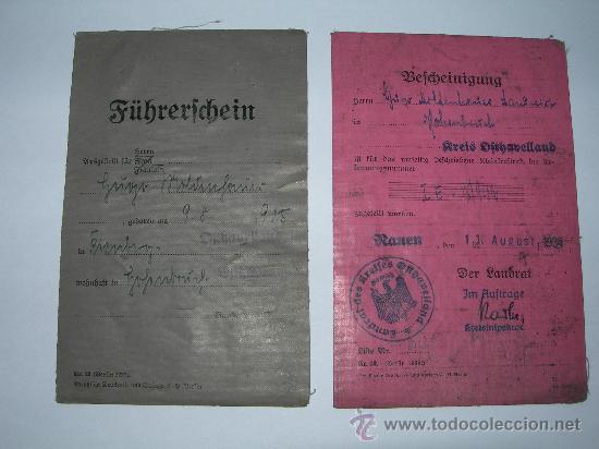 Militaria: FUHRERSCHEIN+BESCHEINIGUNG. - Foto 1