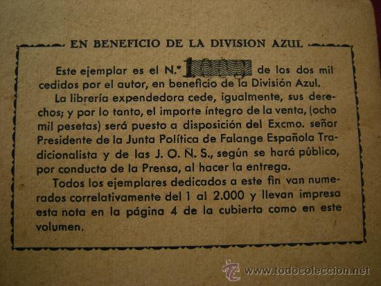 Militaria: LIBRO DIVISION AZUL ,ORIGINAL 1941 - Foto 2