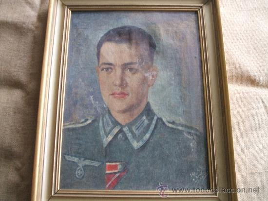 Retrato al oleo de soldado aleman - Comprar Coleccionismo 