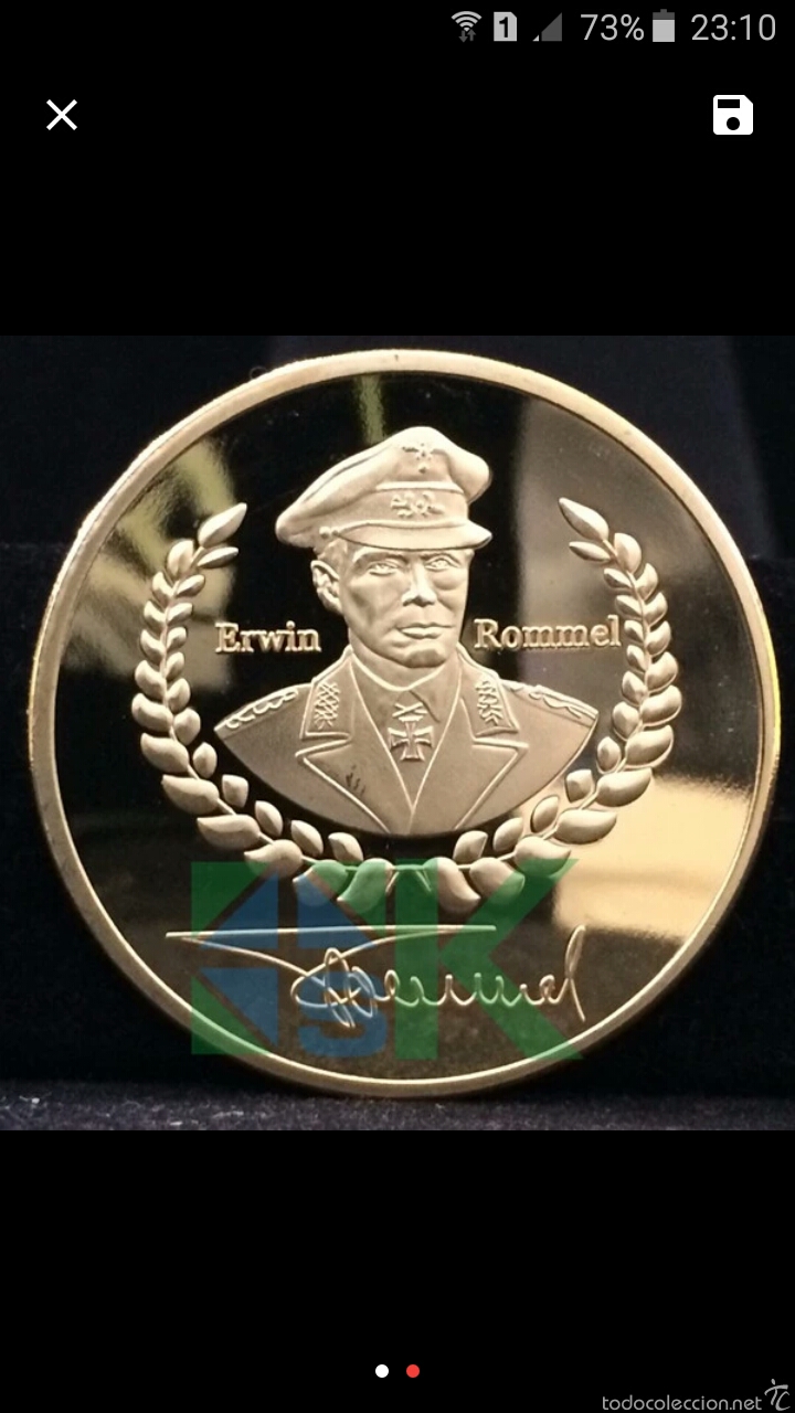 Militaria: Moneda conmemorativa de erwin rommel - Foto 1
