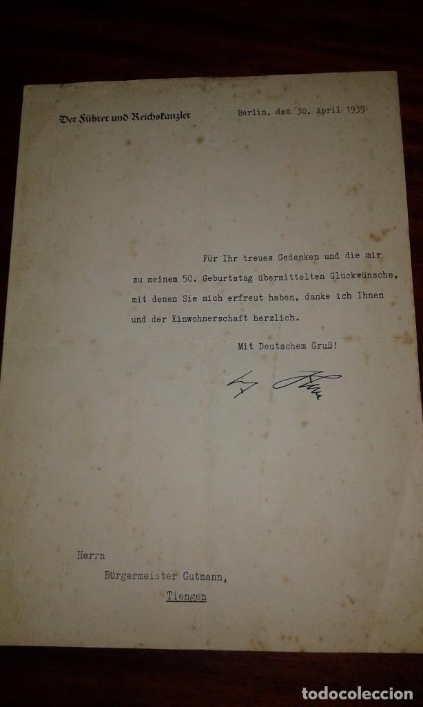 Carta de adolf hitler en agradecimiento por su - Comprar 