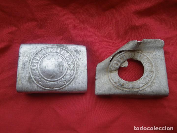 Militaria: HEBILLAS CINTURON GOTT MIT UNS Wehrmacht Alemania Partido Nazi Tercer Reich DE EPOCA