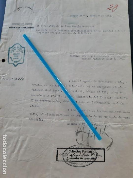 Military Antiques: WW2. ACORAZADO GRAF SPEE. INTERNAMIENTO MARINERO LAMBERT