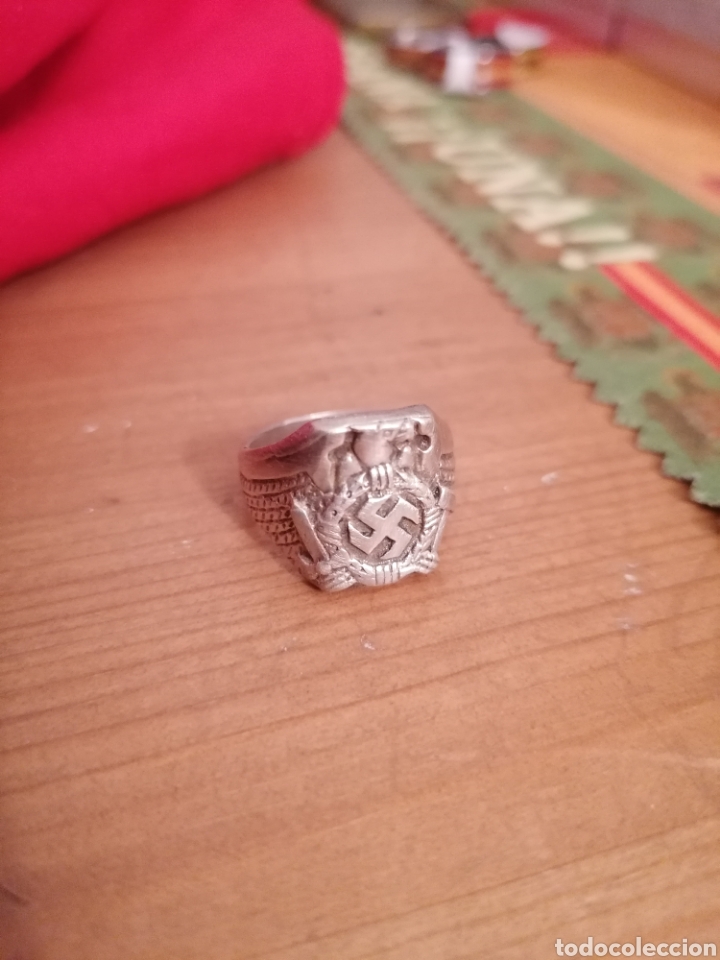 Militaria: Anillo de plata Hitler jugend - Foto 1