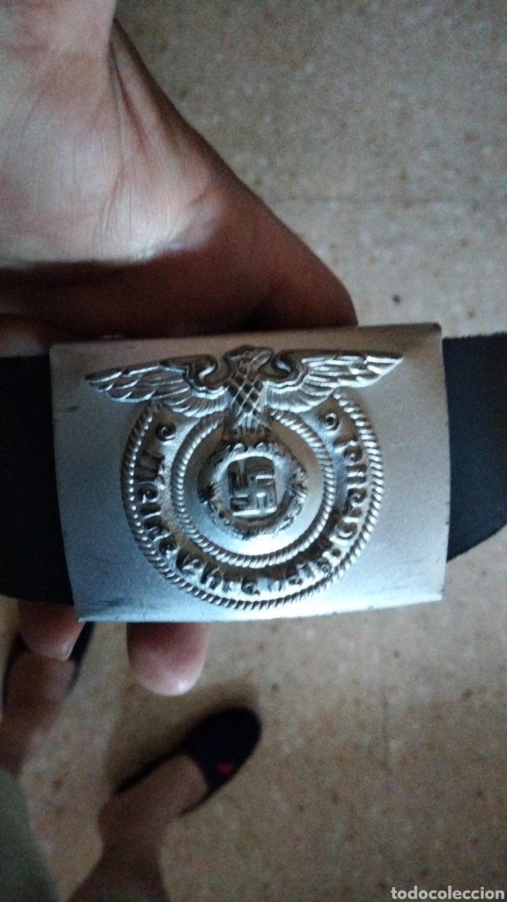 Militaria: Hebilla y cintur&oacute;n de cuero ss - Foto 1