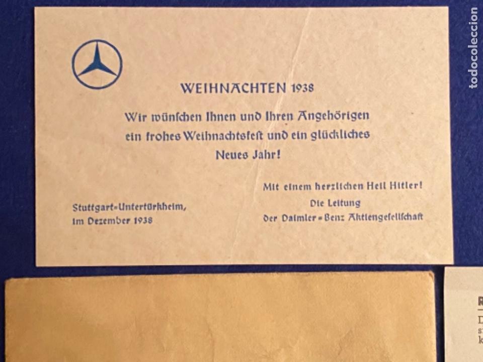 Militaria: Weihnacht spende Daimler-Benz 1938 sobre e insignia originales, donativo navidades de 1938 - Foto 4 - 309421158