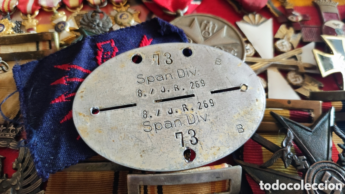 Militaria: Placa, divisi&oacute;n azul. Identificaci&oacute;n - Foto 3