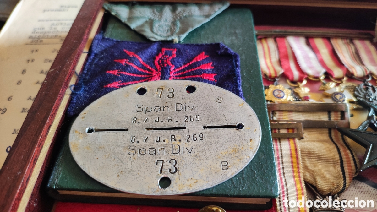 Militaria: Placa, divisi&oacute;n azul. Identificaci&oacute;n - Foto 2